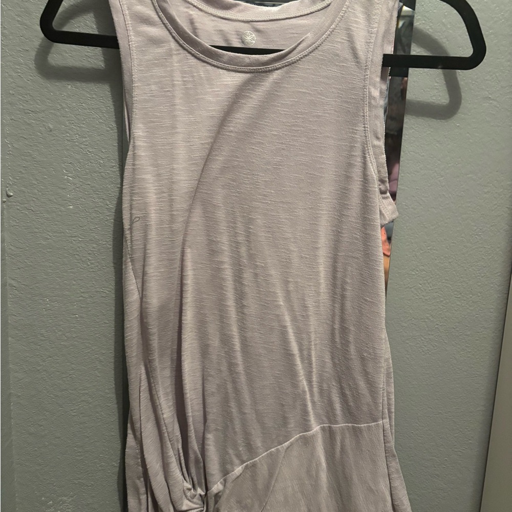 GAIAM Light Lavender Knot-Hem Tank Top